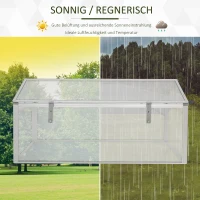 Outsunny Alu Gewächshaus Frühbeet Frühbeetkasten Treibhaus Aufzucht Pflanzenhaus 100x100cm(m-4)