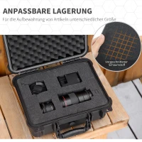 Outsunny 2er-Set Wertsachenkoffer mit Rollen und 2 Griffen, wasserdicht, mit Luftventil, 34 cm x 29 cm x 15 cm, Schwarz(m-4)