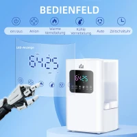 HOMCOM Luftbefeuchter, 3 Modi, 3 Geschwindigkeiten, Timer, Fernbedienung, weiß, 21,4 x 21,4 x 32,4cm(m-7)