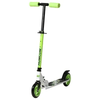 HOMCOM Scooter Kinderscooter klappbar Kickscooter mit Hinterbremsen Ø145 mm Rädern Tretroller höheverstellbar bis 50 kg belastbar für 4-8 Jahre Aluminium EVA Grün 72,8 x 33,4 x 75-85 cm(m-10)