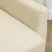 HOMCOM Ohrensessel im Skandidesign, Lesesessel, Akzentsessel, Massivholz, Natur + Creme(m-9)