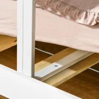 HOMCOM Bettgitter 150 cm Bettschutzgitter Kinderbettgitter mit L-förmigen Stützbeinen Krippengeländer 18 Monate bis 5 Jahre Kindergitterzaunmöbel Grau 150 x 44 x 77,5-104,5 cm(m-9)