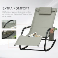 Outsunny Schommelstoel swingstoel tuinstoel schommelende ligstoel metaal mesh lichtgrijs(m-4)