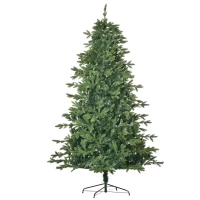 HOMCOM künstlicher Weihnachtsbaum 2,1 m Christbaum Tannenbaum PVC PE Metall Grün Ø137 x 210 cm(m-1)