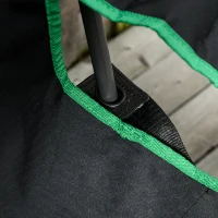 Outsunny Campingstuhl Klappstuhl Anglerstuhl Höhenverstellbar mit Getränkehalter faltbar inkl Tragetasche Regiestuhl bis 136 kg belastbar Schwarz+Grün 75,5 x 88 x 101-104 cm(m-9)