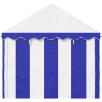 Outsunny Partyzelt, Bierzelt, abnehmbare Seitenwände, vier große Fenster, Stahl+Kunststoff, weiß+blau, 4 x 3 m(m-9)