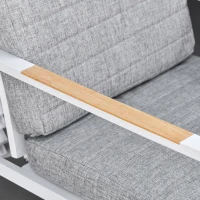 Outsunny Gartenmöbel Set für 4 Personen Balkonmöbel verstellbar Aluminium Grau+Weiß 61 x 82 x 90 cm(m-8)