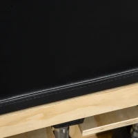 HOMCOM Hantelbank mit Hantelablage, 1 Aufbewahrungskorb, in 6 Positionen verstellbar, Massivholz, Natur + Schwarz(m-8)