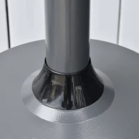 Outsunny Heizstrahler Terrassenheizer mit Drehknopf Rädern Terrassenstrahler mit automatischer Sicherheitsabschaltung rollbar Gas 12,5KW schirmförmig Metall rostfreier Stahl Kohlegrau Ø81,5 x 225 cm(m-9)