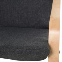 HOMCOM Relaxsessel Ruhesessel Relaxstuhl mit Armlehne Leinenbezug Holzgestell Grau(m-9)