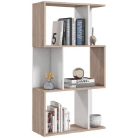Homcom Biblioteca de Perete – 3 Rafturi, Lemn Natural(m-1)