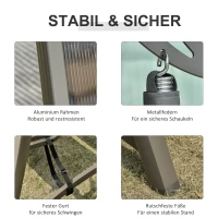 Outsunny 3-Sitzer Rattan Hollywoodschaukel Gartenschaukel mit verstellbares Sonnendach Schaukelbank Aluminium Braun+Grau197 x 122 x 178 cm(m-5)