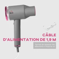 HOMCOM Défroisseur vapeur vertical prêt en 30s réservoir 160 ml Défroisseur à main de voyage 1520 W - portable et léger(m-5)