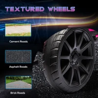 HOMCOM 12V Electric Go Kart for Kids, Ride-On Racing Go Kart with Forward Reversing, Rechargeable Battery, 2 Speeds, for Boys Girls Aged 3-8 Years Old - Pink(m-7)