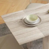 HOMCOM Masă Derulantă pentru 4 Persoane Impermeabilă și Rezistentă la Zgârieturi, Masă pliabilă din PAL, 140x70x75 cm, Culoare Stejar(m-9)