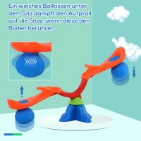HOMCOM Kinder Gartenwippe 360° drehbare Wippe Karussellwippe für 3-8 Jahre Kunststoff Mehrfarbig 126 x 39,5 x 66 cm(m-6)