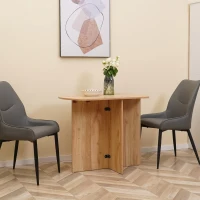 HOMCOM Masa pliabila pentru economisirea spatiului, masa de bucatarie si sufragerie din lemn 90x60x74cm, stejar(m-10)