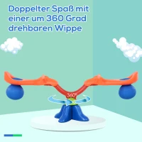 HOMCOM Kinder Gartenwippe 360° drehbare Wippe Karussellwippe für 3-8 Jahre Kunststoff Mehrfarbig 126 x 39,5 x 66 cm(m-5)