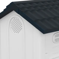 PawHut Plastic Dog Kennel with Windows, for Garden Patio, Miniature and Small Dogs, 80 x 69 x 76cm - Grey(m-8)