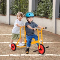 HOMCOM Kinderdreirad Dreirad mit Rückenlehne Plattform Fahrrad für Kinder 3-5 Jahre Kinderfahrzeug mit großen Rädern Stahl PP-Kunststoff Mehrfarbig 101 x 58 x 63 cm(m-2)