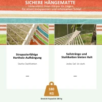 Outsunny hangmat voor 2 personen met kussens tot 150 kg(m-4)