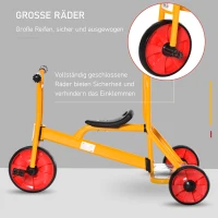 HOMCOM Kinderdreirad Dreirad mit Rückenlehne Plattform Fahrrad für Kinder 3-5 Jahre Kinderfahrzeug mit großen Rädern Stahl PP-Kunststoff Mehrfarbig 101 x 58 x 63 cm(m-4)