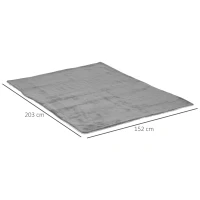 HOMCOM Kuscheldecke 2 x 1,5 m, doppelseitig, leicht & weich, In- und Outdoor, für 2 Personen, grau(m-3)