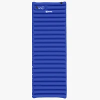 Outsunny Saltea Gonflabilă Unică cu Pompă de Picioare Încorporată, Saltea de Camping, 195x70x10 cm, Albastru(m-9)