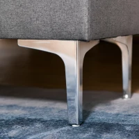 HOMCOM Polsterbank Sitzbank Truhenbank mit Stauraum Metall Leinen Grau108,5 x 44,5 x 47,5 cm(m-9)