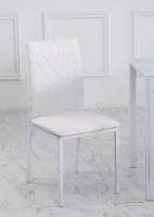 HOMCOM Set 4 Scaune Dining – Tapitate cu Piele Ecologica Alba(m-8)