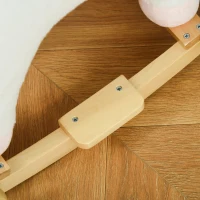 HOMCOM 2-IN-1 schommelpaard met wielen pluche schimmeldier babyschommel speelgoed voor 36-72 maanden kinderen tinten PP-kunststof wit 63 x 38 x 63 cm(m-9)