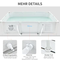 Outsunny Rahmenpool mit Schlauch Draht Swimmingpool Schwimmbad Ablassventil für sauberen Wasser 1000D PVC Stahl Grau 292 x 190 x 75 cm(m-6)