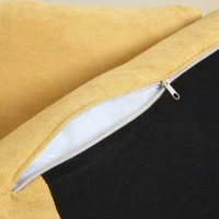 HOMCOM Sofa für 2 Personen, dicke Polsterung, Bezug in Leinenoptik, Stahlbeine, bis 300 kg, gelb, 137 x 79,5 x 71 cm(m-7)