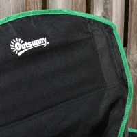 Outsunny Campingstuhl Klappstuhl Anglerstuhl Höhenverstellbar mit Getränkehalter faltbar inkl Tragetasche Regiestuhl bis 136 kg belastbar Schwarz+Grün 75,5 x 88 x 101-104 cm(m-8)