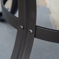 Outsunny Brasero cheminée Foyer extérieur Rond avec Pare-étincelles, tisonnier métal dim. 55L x 55l x 50H cm Noir(m-9)