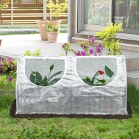 Outsunny Gewächshaus mit Fenster PE Treibhaus Tomatenhaus Frühbeet 120x60x60cm Weiß(m-2)