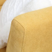 HOMCOM Sofa für 2 Personen, dicke Polsterung, Bezug in Leinenoptik, Stahlbeine, bis 300 kg, gelb, 137 x 79,5 x 71 cm(m-9)