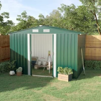 Outsunny Dulap pentru Ustensile de Gradina din Latime din Otel, 246 x 192.5 x 177.5 cm, Verde(m-12)