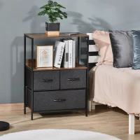 HOMCOM Comoda multifunctionala cu 3 sertare pliante din material textil 58x29x81.5cm(m-11)
