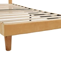 Letto Singolo con spazio contenitore, Testiera Regolabile e Rete a Doghe in Legno, 90x200x99-105 cm, Marrone(m-10)