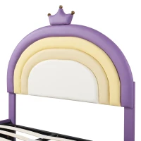 Letto Contenitore Matrimoniale con Sistema Idraulico, Rete a Doghe e Testata Regolabile in Altezza, in Legno, 140x203x125-131 cm, Viola(m-7)