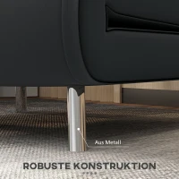 HOMCOM Ligstoel Stoel met Ligfunctie Slaapstoel, Knoophechting, fluweeloptiek, 77 cm x 88 cm x 83 cm, Zwart(m-6)