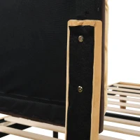 Letto Singolo con spazio contenitore, Testiera Regolabile e Rete a Doghe in Legno, 90x200x99-105 cm, Marrone(m-11)