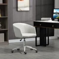 Vinsetto Scaun de Birou pentru Acasa, Scaun de Calculator din Material Textil din Panza cu Inaltime Reglabila si Roti Pivotante pentru Camera de Zi, Dormitor, Studiu, Gri Deschis(m-10)
