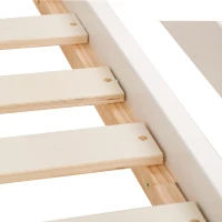 Letto a Castello per Bambini in Legno con Scala Contenitore e Scrivania Integrata, Bianco+Quercia(m-8)