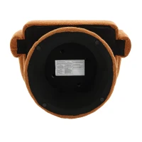 Poltrona Girevole Imbottita in Stoffa Bouclé, Design a Botte per Salotto e Ufficio, Arancione(m-9)