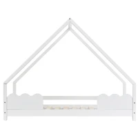 Lettino per Bambini in Legno di Pino con Protezione, 166x86.5x130 cm, Bianco(m-7)