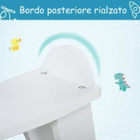 HOMCOM Cavallo a Dondolo Bambini da 1-3 Anni in Legno con Maniglie e Poggiapiedi, 68x26.5x48 cm, Bianco(m-7)