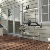 Stół trymerski Stół do strzyżenia z regulacją wysokości z dolnym koszem dla psów składany czarny(m-9)