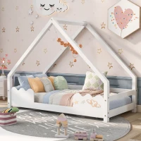 Lettino per Bambini in Legno di Pino con Protezione, 166x86.5x130 cm, Bianco(m-5)